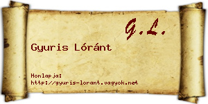 Gyuris Lóránt névjegykártya