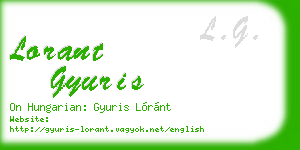 lorant gyuris business card