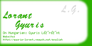 lorant gyuris business card